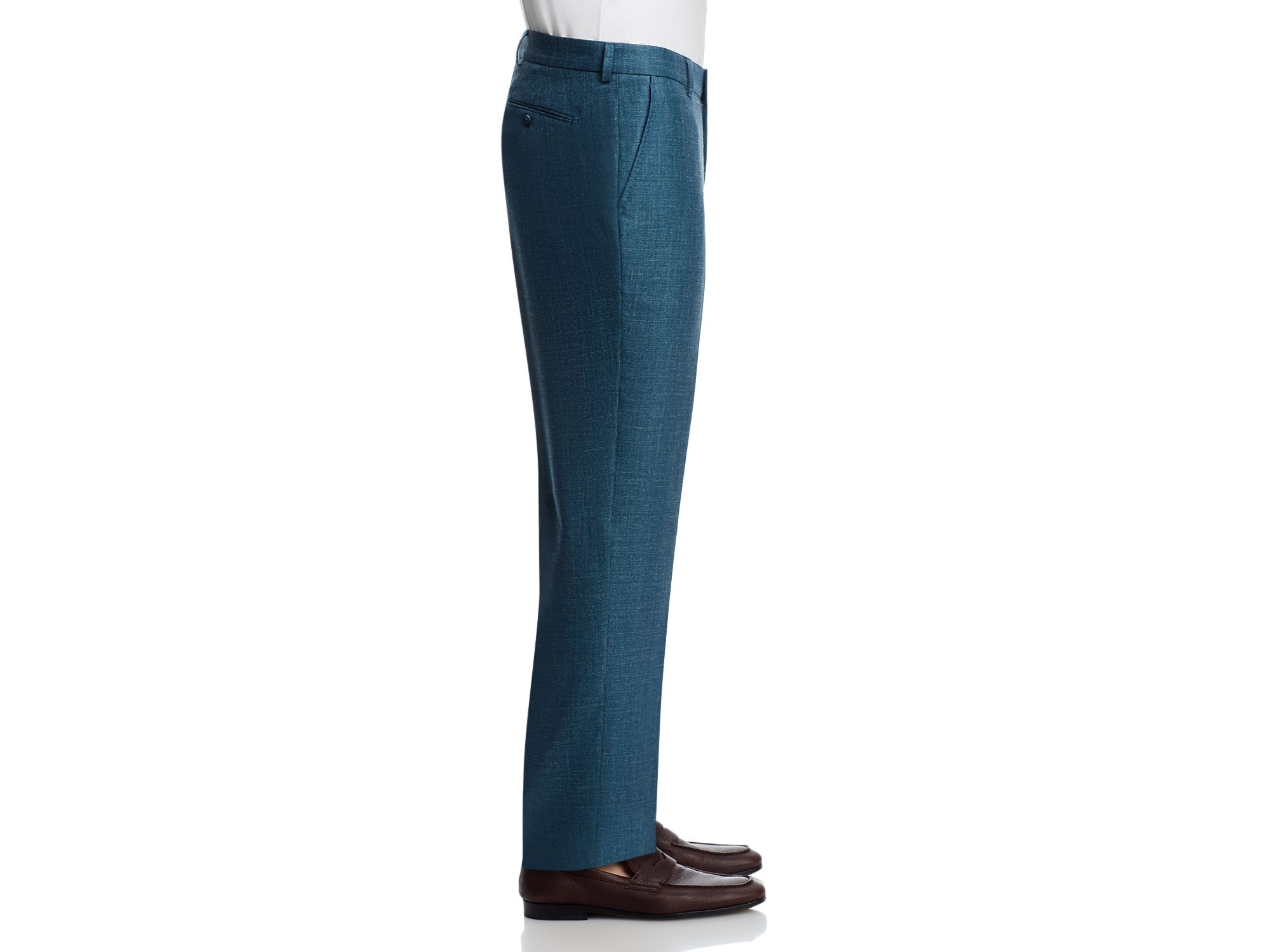 Wool, Silk & Linen Mélange Suit Pants — Image 3