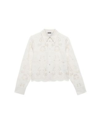  Women's Crochet Cropped Shirt