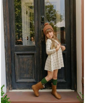 Girls' Cotton Floral Plaid Collection Dress - Little Kid, Big Kid