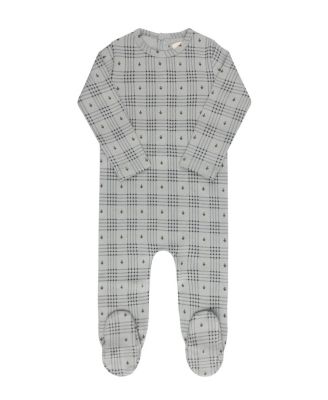  Unisex Cotton Floral Plaid Collection Footie + Beanie - Baby