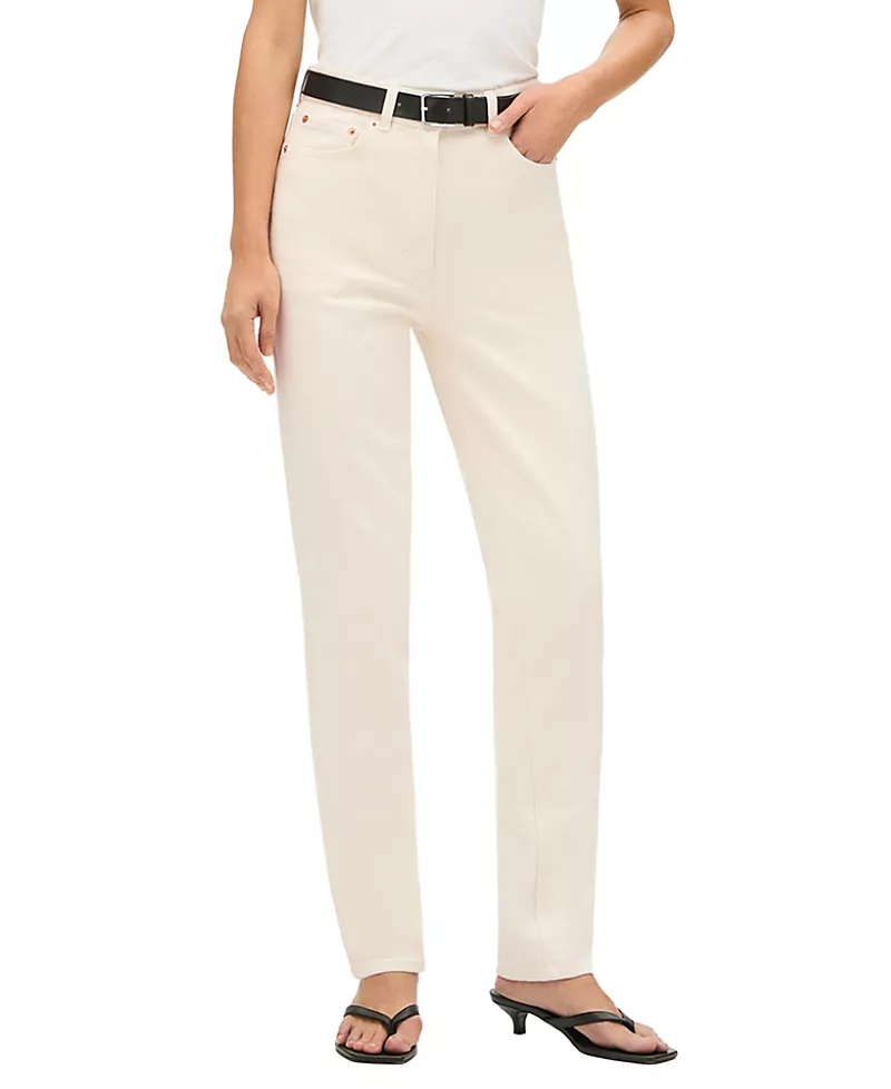 Another Tomorrow Slim Denim in White Wash