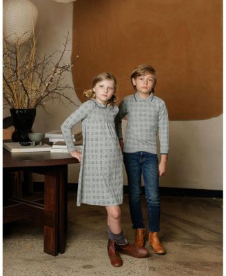 Boys' Cotton Floral Plaid Collection Polo Sweatshirt - Little Kid, Big Kid