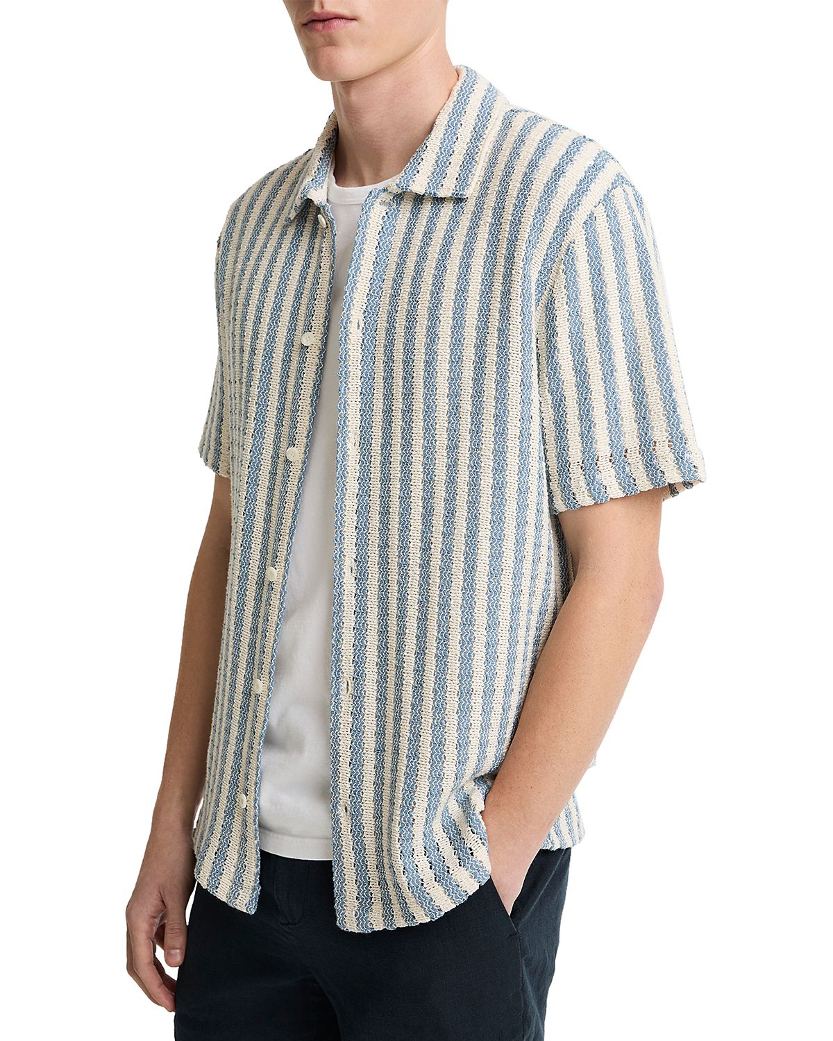 Vince Playa Stripe Short Sleeve Shirt