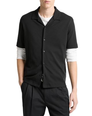 Vince Mesh Knit Short Sleeve Cabana Shirt