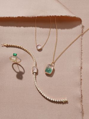 18K Yellow Gold Diamond Onda Cushion Tennis Bracelet