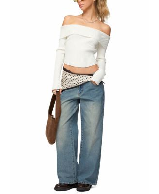  Petite Magda Acid Wash Low Rise Baggy Jeans