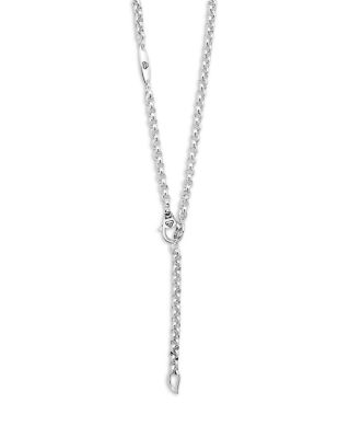 Sterling Silver Signature Caviar Interlocking Ring Station Necklace, 20"