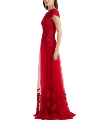  Marcelline One-Shoulder Laser-Cut Gown