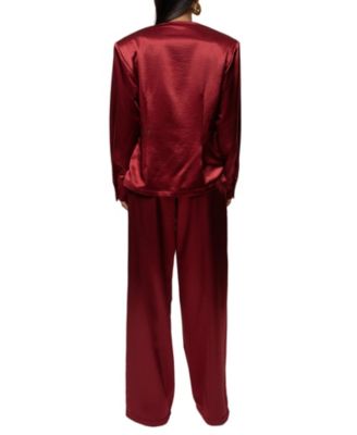  Statement Draped Satin Top