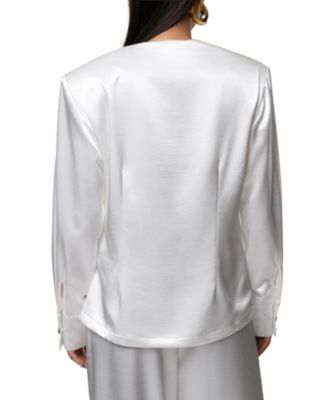  Statement Draped Satin Top