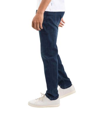 Men's Classic Fit Jeans Signature Stretch Denim Blue Dark Wash
