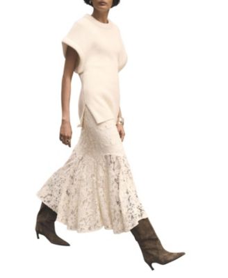  Women's Lace Flounce Midi Skirt