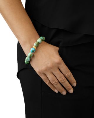 18K Yellow Gold Sonoran Turquoise Bead Bracelet