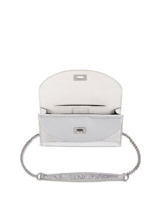 Mambo Metallic Silver Leather Clutch