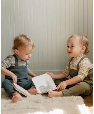 Unisex Cotton Floral Plaid Collection Bodysuit + Overalls - Baby, Little Kid