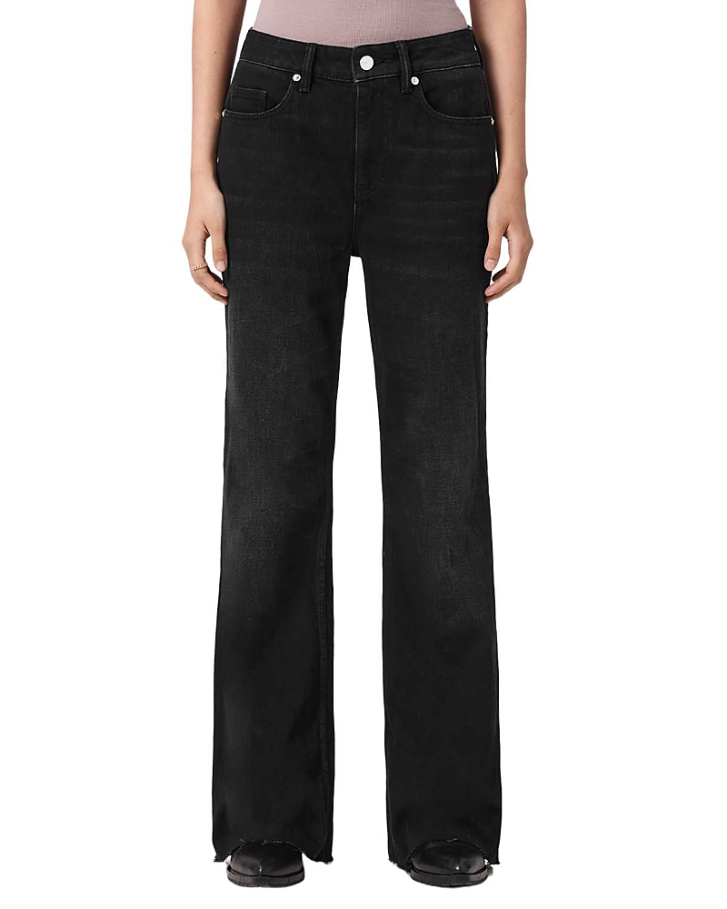Allsaints Ember High Rise Flare Jeans in Washed Black