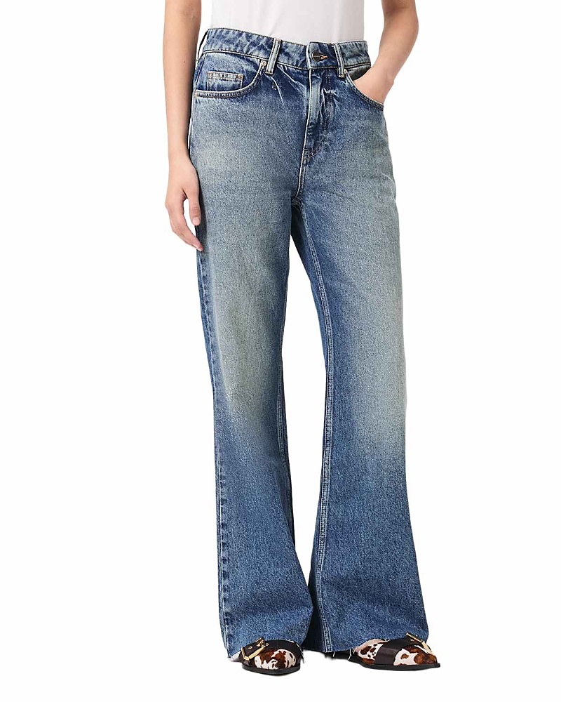 Allsaints Ember High Rise Flare Leg Jeans in Vintage Indigo