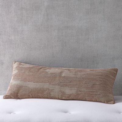 Embroidered Ikat Decorative Pillow, 14" x 36" - Exclusive