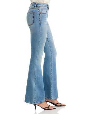 Helena 5 Pocket High Rise Flared Jeans in Light Wash