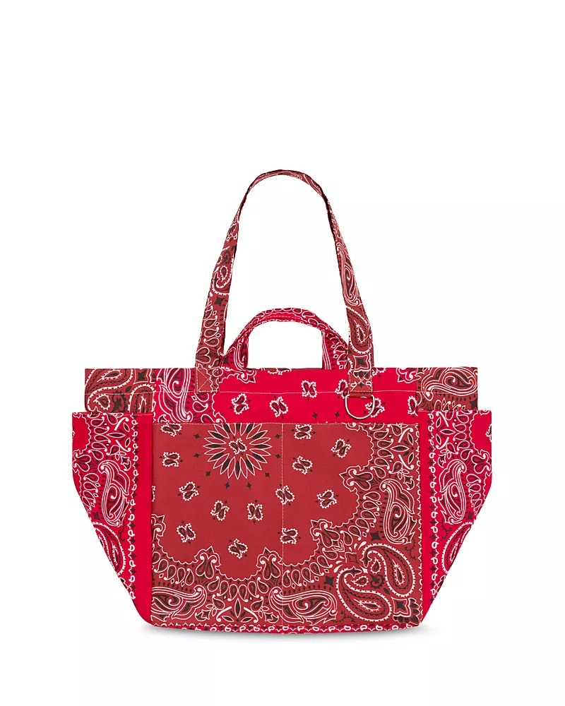 Call it By Your Name Sac Picnic Large Red Paisley Cotton Shoulder Bag