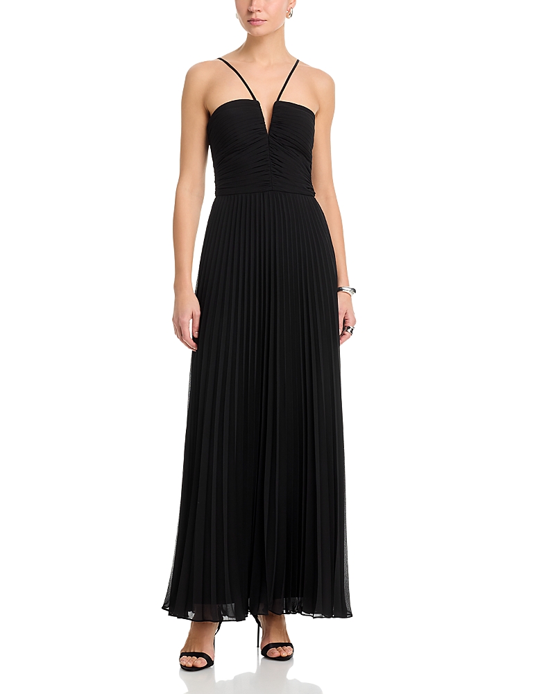 Aqua V Neck Chiffon Dress - Exclusive