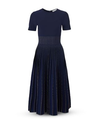 Bead Embroidered Short Sleeve Dress