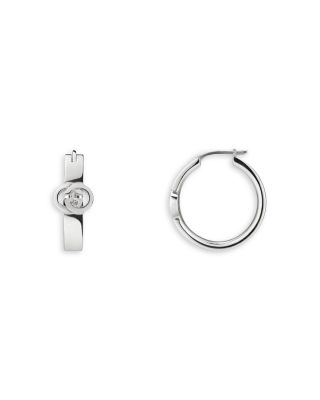 Sterling Silver Interlocking Hoop Earrings