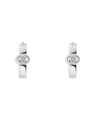 Sterling Silver Interlocking Hoop Earrings