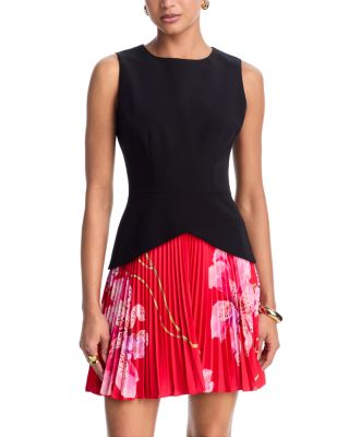 Haddy Printed Pleated Minidress