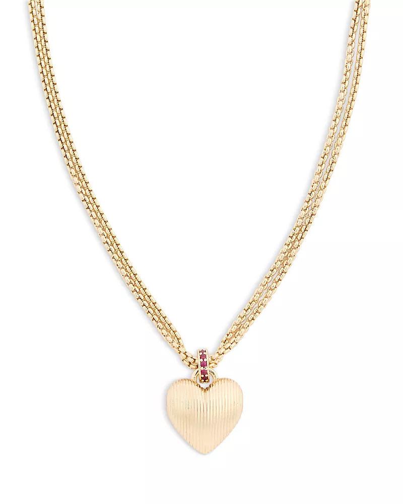 Roxanne Assoulin Mini Florentine Heart Pendant Necklace, 19