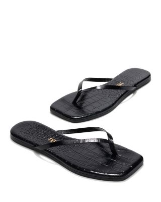 Women's Lily Animal Print Square Toe Flip Flops