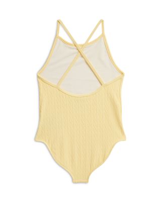 Girls' Mini-Cable Jacquard One-Piece Swimsuit - Little Kid