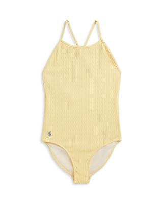 Girls' Mini Cable Jacquard One Piece Swimsuit - Big Kid