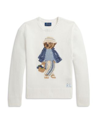 Girls' Polo Bear Cotton Sweater - Big Kid