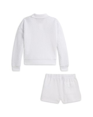 Girls' Mini-Cable Terry Polo Shirt & Short - Little Kid