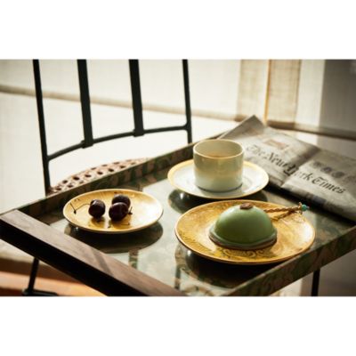 Fortuny Apollo Yellow Canape Plate, Set of 4