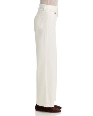 Anessa Rounded Pocket High Rise Wide Leg Jeans in Tonal Ecru
