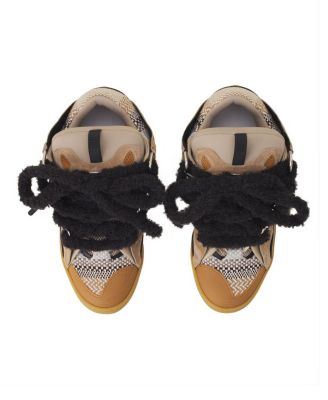 Curb Suede Sneakers with Mesh Laces