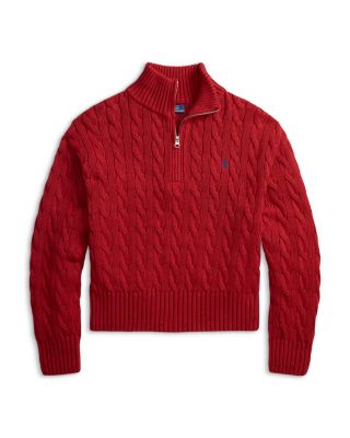 Quarter Zip Cable Knit Sweater