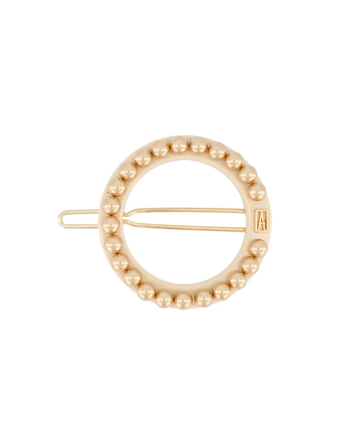 Alexandre de Paris Gold Pearls Acetate Side Barette