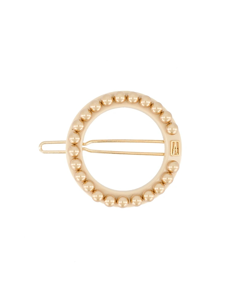 Alexandre de Paris Gold Pearls Acetate Side Barette
