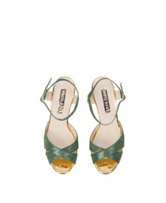  Women's Zahra Verde Ankle Strap Pearl Heel Sandal