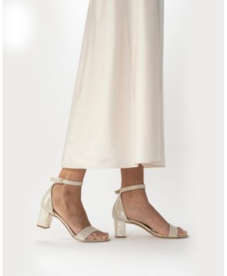  Women's Martene Midi Ankle Strap Pearl Heel Sandal