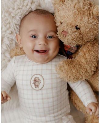 Unisex Modal French Terry Plaid Sheep Collection Footie + Bonnet - Baby