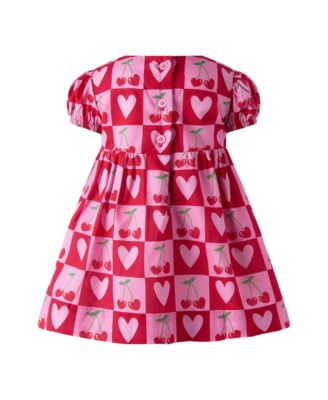 Girls' Cherry Heart Bow Dress and Bloomers - Baby