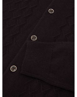 Gideon Long Sleeve Button Through Stitch Detail Cardigan