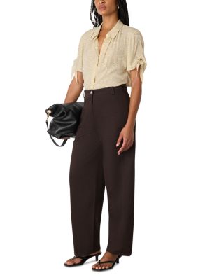 Dashed Marks Tie Sleeve Shirt