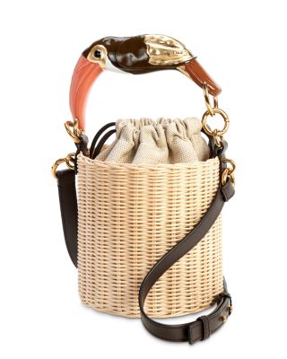 Small Flamingo Handle Basket Bag