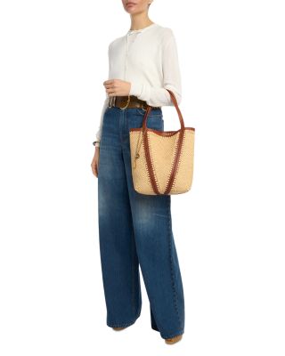 Medium Spin Raffia Tote Bag