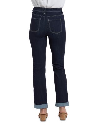Petites Marilyn High Rise Triple Stitch Straight Jeans in Morning Tides